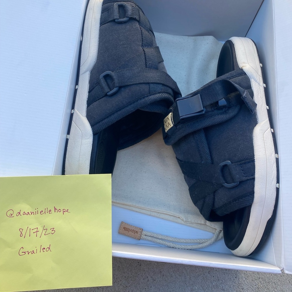 New rare VISVIM CHRISTO NAVY SLIDES